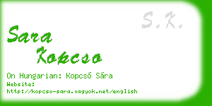 sara kopcso business card